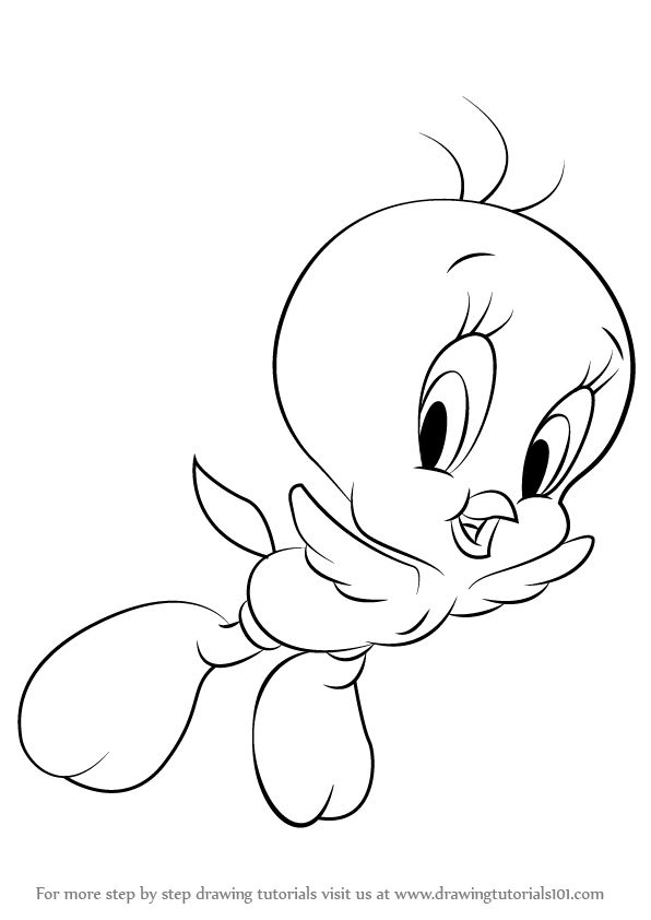 596x842 learn how to draw tweety from looney tunes - Tweety Drawing