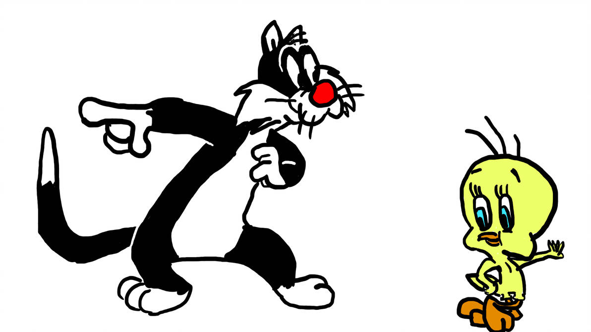 1192x670 sylvester and tweety drawing - Tweety Drawing