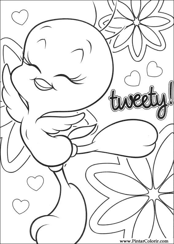 567x794 drawings to paint colour tweety - Tweety Drawing