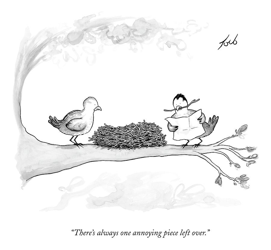 900x829 two birds stand next to a nest one holds a twig drawing - Twig Drawing