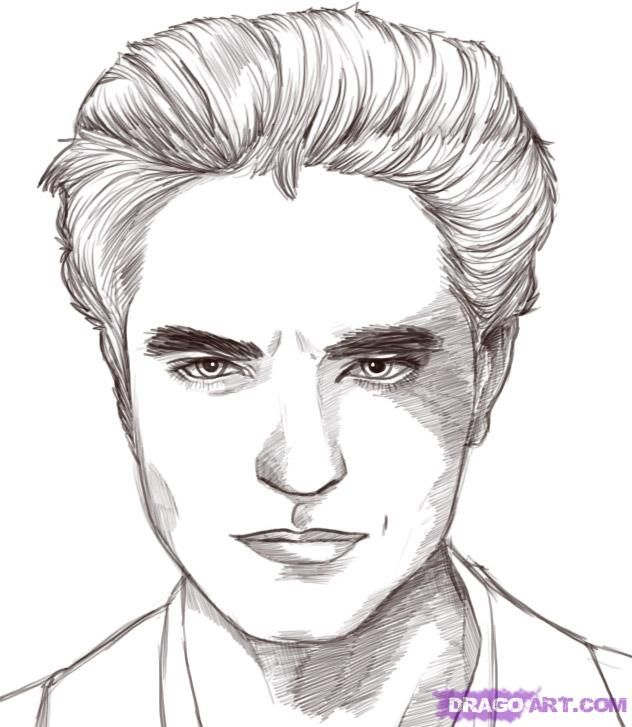632x727 Twilight Saga Drawing How To Draw Edward Cullen, Robert - Twilight Drawings
