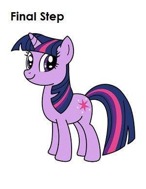 300x388 Draw Twilight Sparkle Final Step Draw Drawings, Cartoon - Twilight Sparkle Drawing