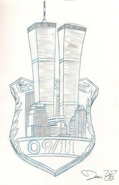 236x368 twin towers evil tattoo drawing - Twin Towers Drawing