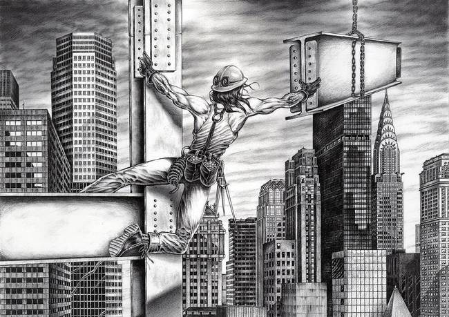 650x459 building the future - Twin Towers Drawing