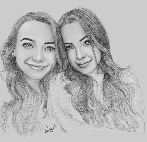 600x581 merrell twins on wacom gallery - Twins Drawing