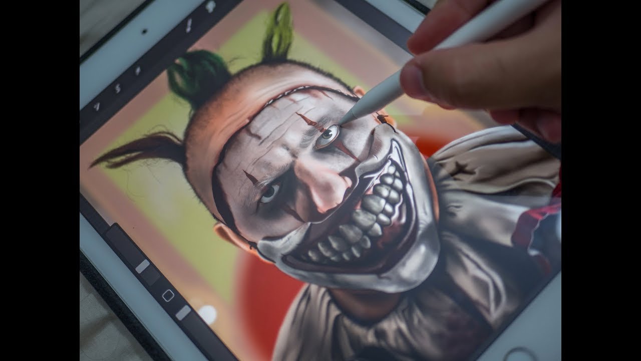 1280x720 Twisty The Clown Speed Drawing Ipad Air + Procreate - Twisty The Clown Drawing
