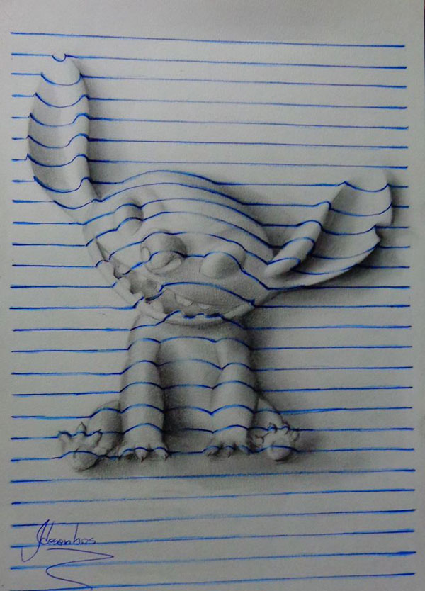 600x834 it's hard to believe this notepad art is two dimensional - Two Dimensional Drawing