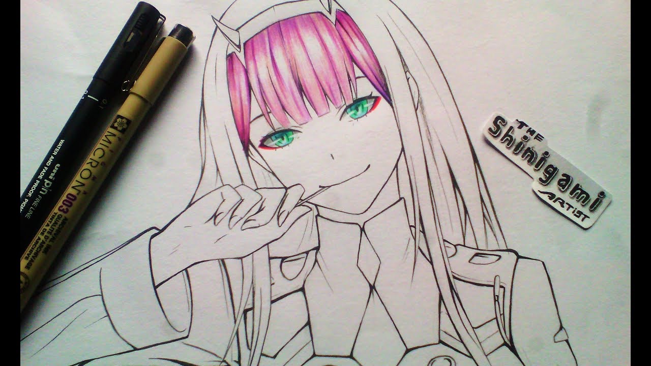 Тату эскиз zero two