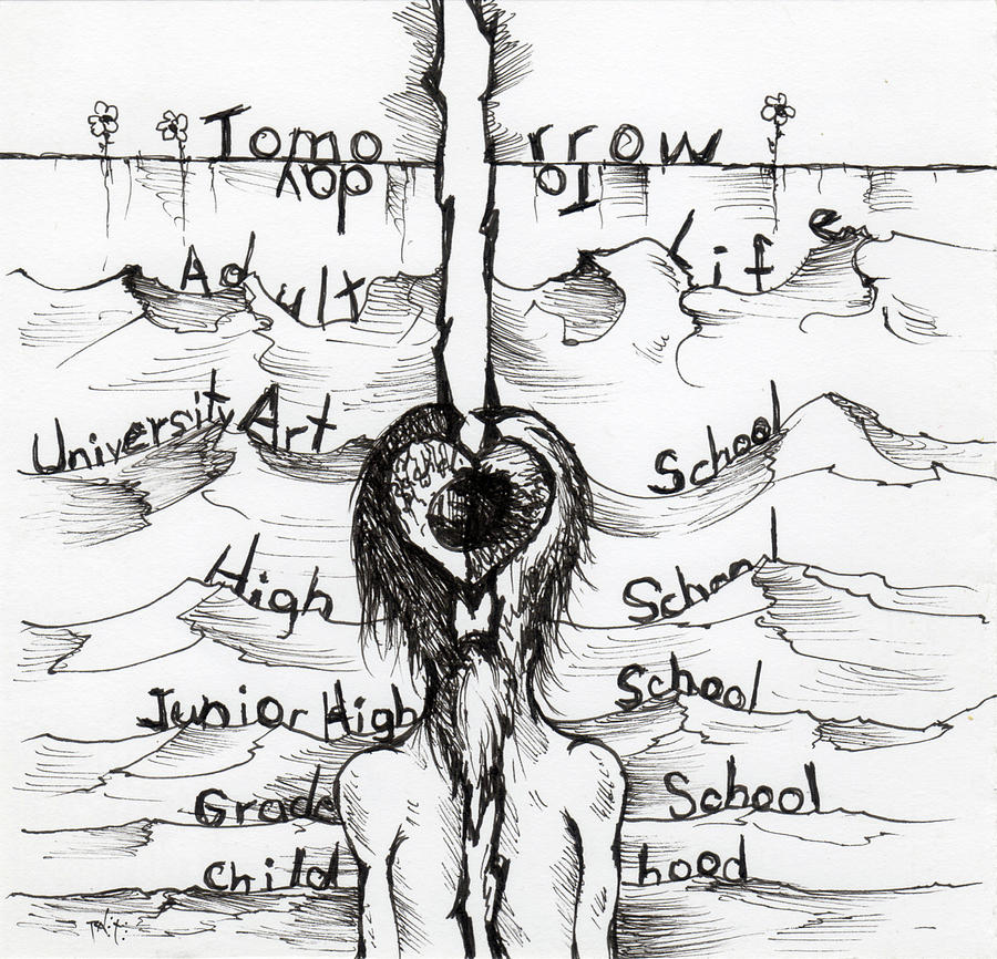 900x866 Torn In Two Drawing - Two Drawing