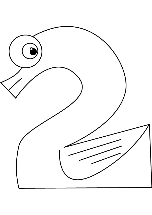 595x842 Download Free Number Drawing - Two Drawing