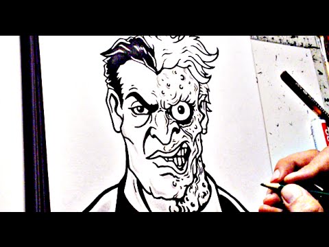 480x360 How To Draw Two Face - Two Face Drawing