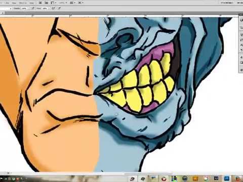 480x360 How To Draw Two Face - Two Face Drawing