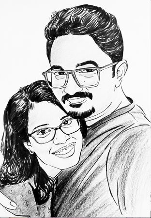 312x450 Simple Sketch Two Face - Two Face Drawing