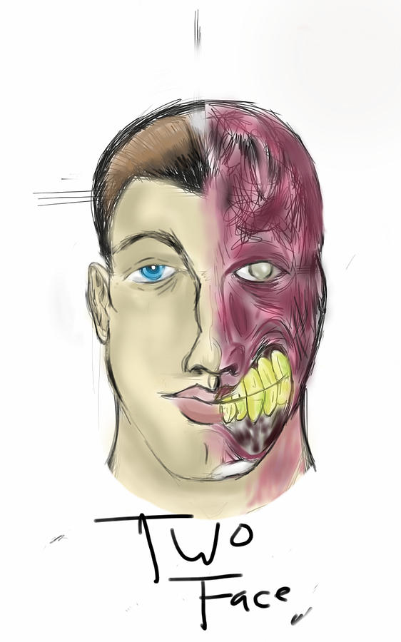 562x900 Two Face Concept Sketch Drawing - Two Face Drawing