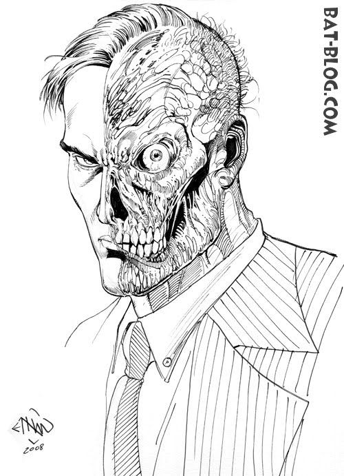 500x691 two face neat batman, two faces, batman artwork - Two Face Drawing