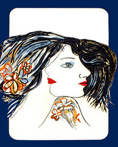 240x300 Two Face Woman Drawing Quality Poster Home Wall Flower - Two Face Drawing