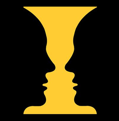 398x405  - Two Faces In One Drawing