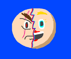 300x250 Two Faces, One Circle Drawing - Two Faces In One Drawing