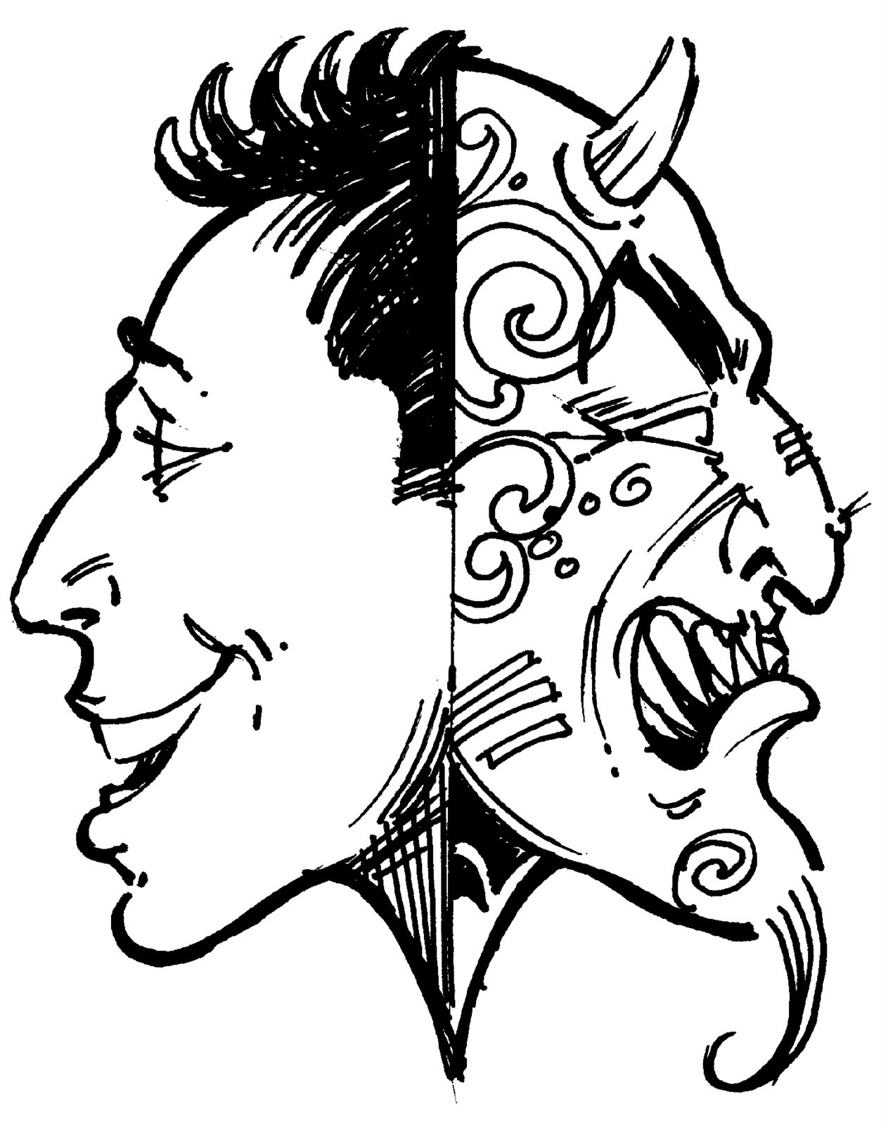 1253x1600 Two Faces In One Drawing - Two Faces In One Drawing