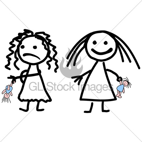500x500 childish drawing of two girls gl stock images - Two Girls Drawing
