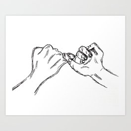 264x264 Two Hands Art Prints - Two Hands Drawing