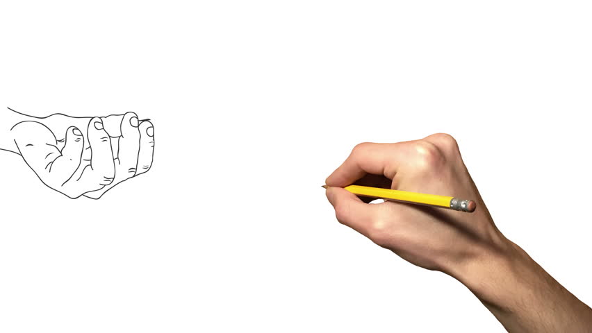 852x480 Two Hands Holding A Heart Stock Footage Video - Two Hands Drawing
