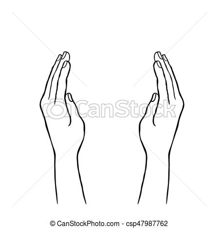 450x470 two hands supporting concept doodle line art sketch two hands - Two Hands Drawing