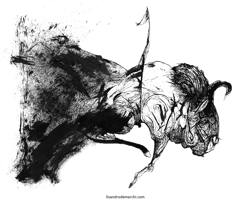1000x796 drawing done in collaboration with romina carrara bull two hands - Two Hands Drawing