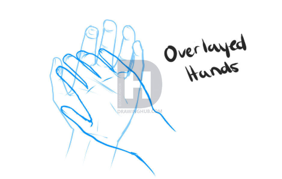 938x596 How To Draw Holding Hands, Step - Two Hands Drawing Each Other