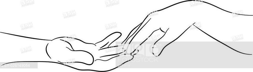 1048x298 Simple Line Drawing Of Two Hands Reaching Out And Touching Each - Two Hands Drawing Each Other