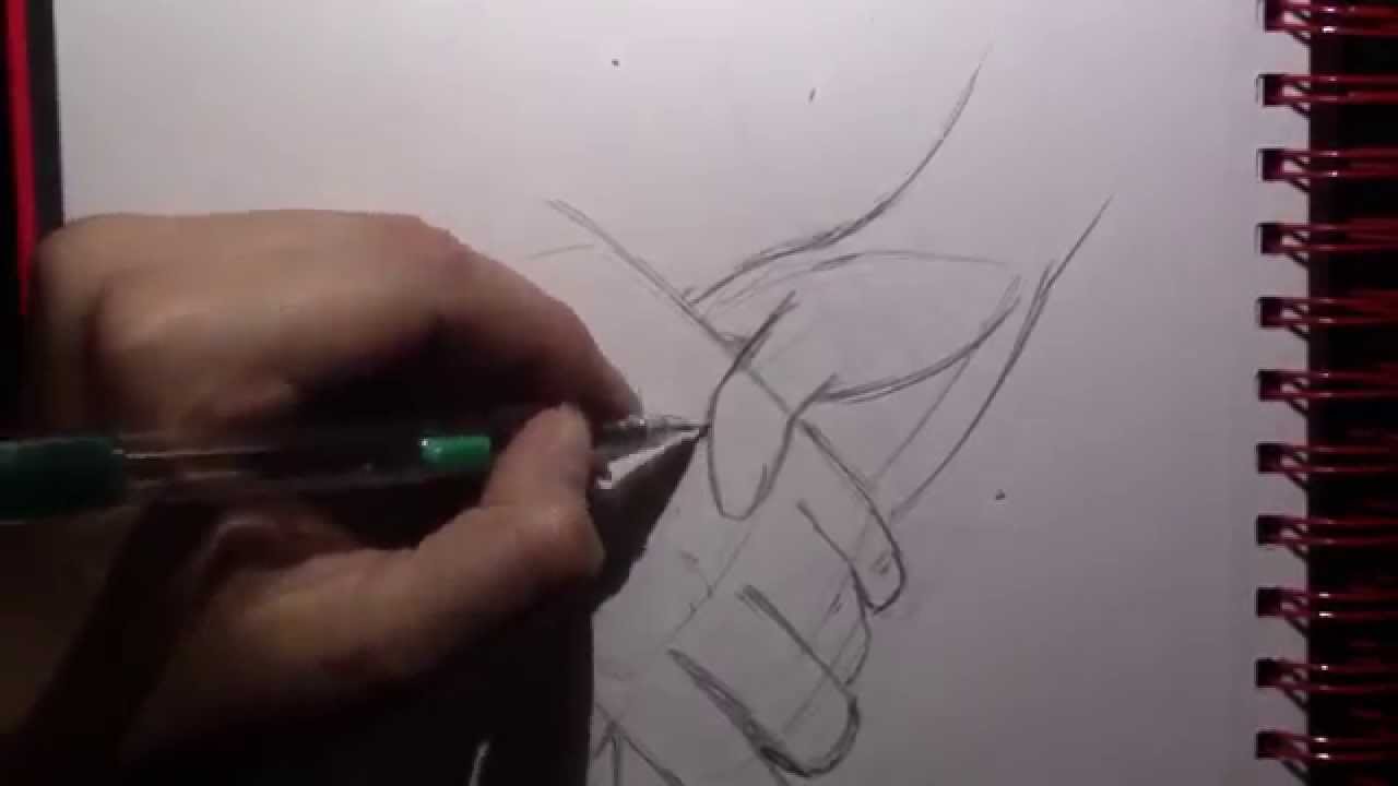 1280x720 How To Draw Holding Hands Two Different Ways - Two Hands Holding Drawing