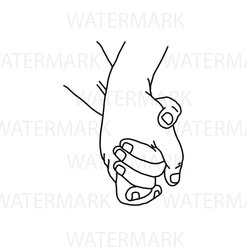 794x794 Two Hands Holding Together Male And Female Person In Love Etsy - Two Hands Holding Drawing