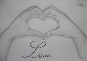 300x210 How To Draw A Hand Holding A Heart Step - Two Hands Making A Heart Drawing