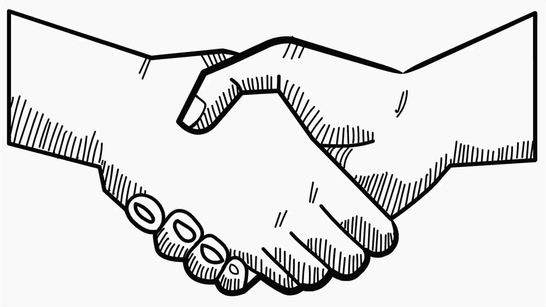 drawing of shaking hands