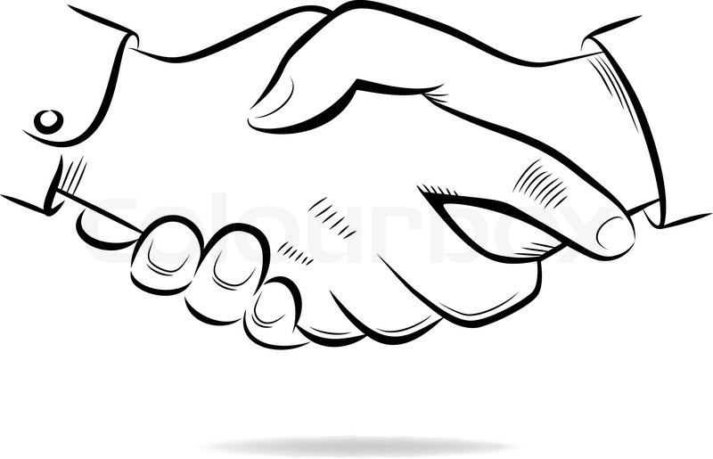 800x515 Hand Shake Vector Sketch Stock Vector Colourbox - Two Hands Shaking Drawing