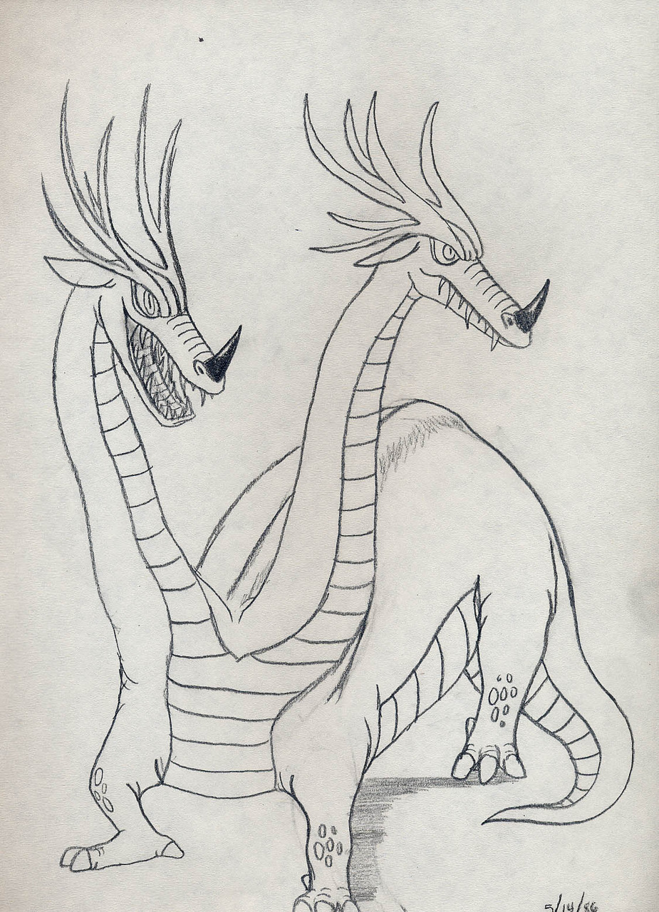 Two Headed Dragon Drawing at Explore collection of