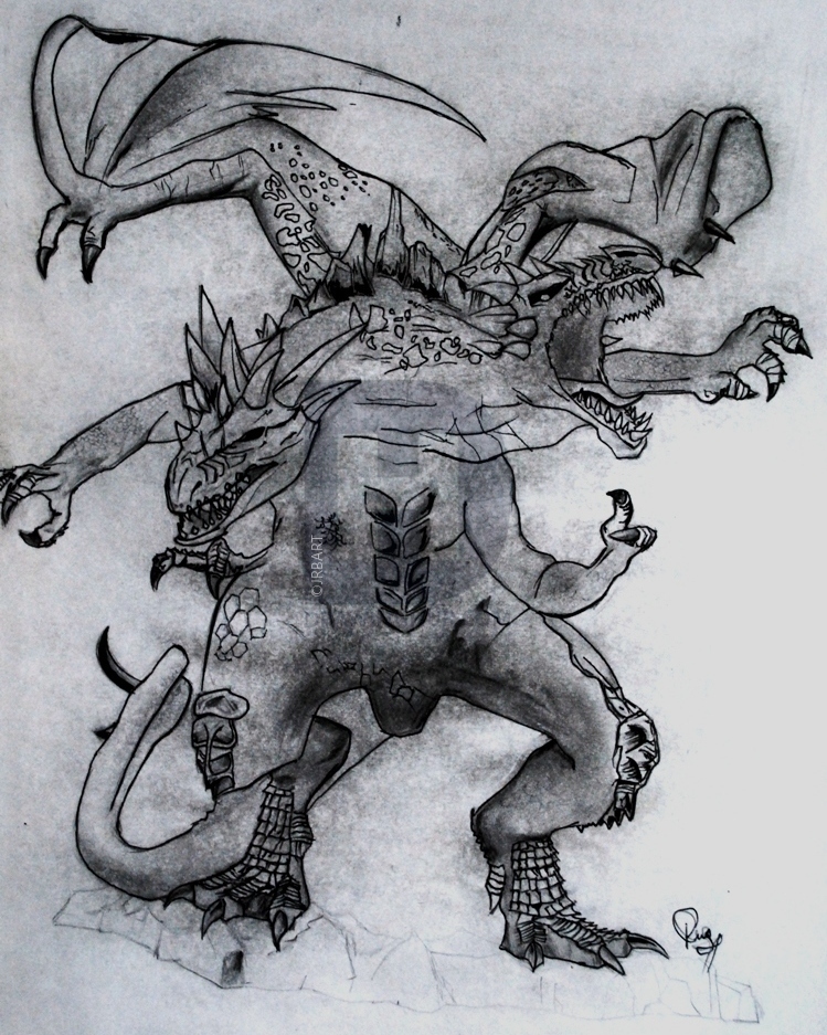 749x937 Two Headed Dragon Drawing - Two Headed Dragon Drawing