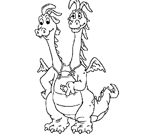 505x470 Two Headed Dragon Coloring Page - Two Headed Dragon Drawing