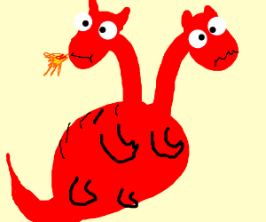 300x250 Two Headed Red Dragon Drawing - Two Headed Dragon Drawing