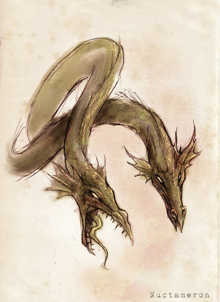 Two Headed Dragon Drawing at PaintingValley.com | Explore collection of ...