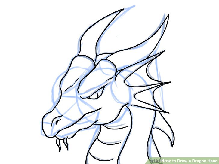 728x546 How To Draw A Dragon Head - Two Headed Dragon Drawing