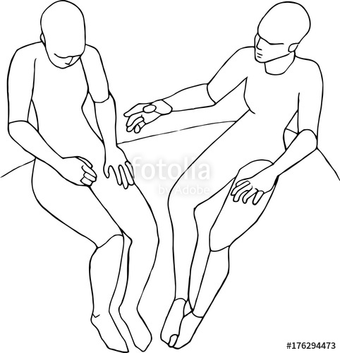 482x500 two people speaking, artist reference figure line drawing stock - Two People Drawing