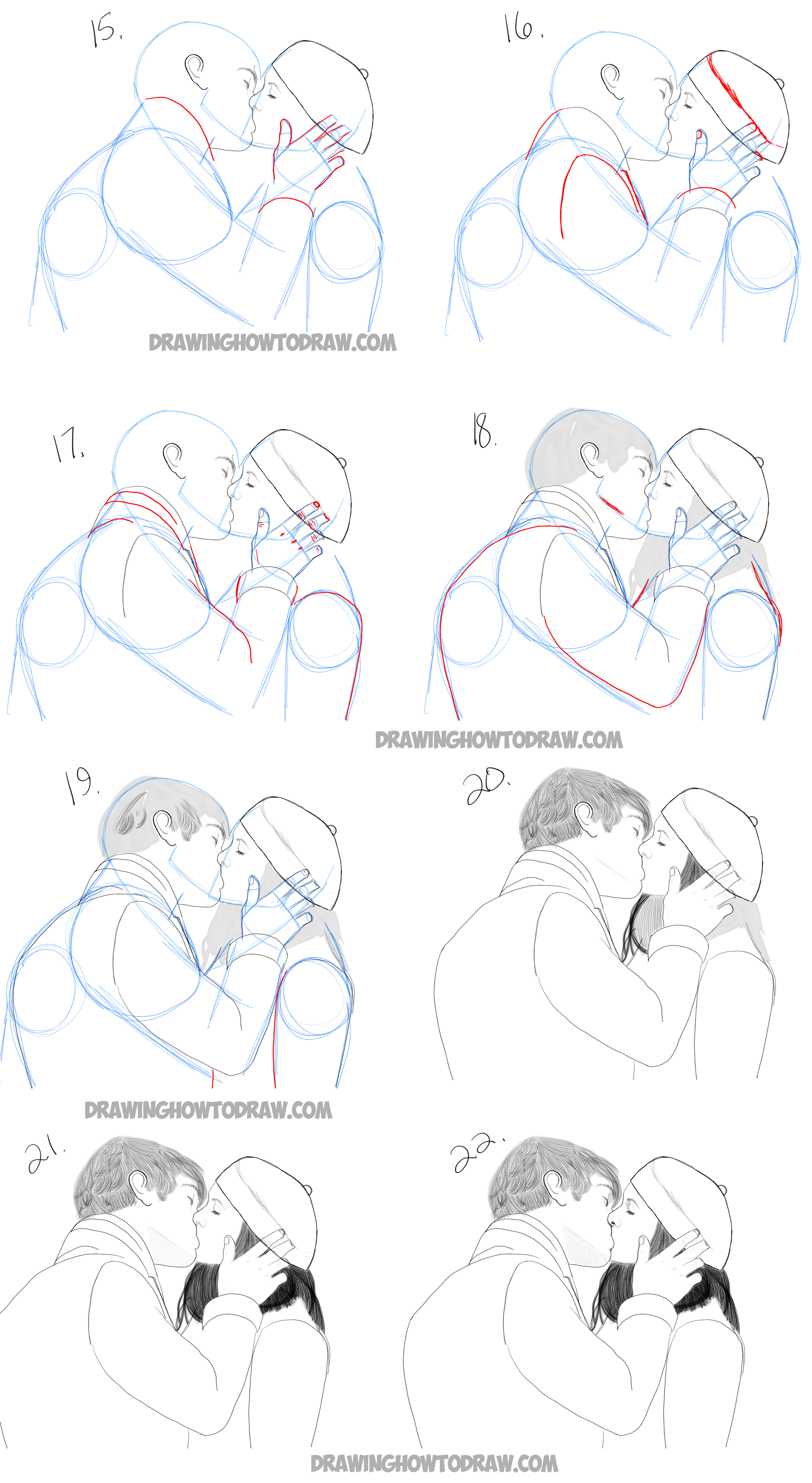 2000x3651 how to draw romantic kisses between two lovers - Two People Kissing Drawing