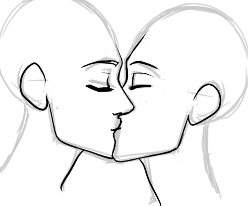 500x416 Tutorials In Drawings - Two People Kissing Drawing
