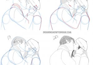 300x210 easy sketches of people kissing how to draw kissing lips yzarts - Two People Kissing Drawing