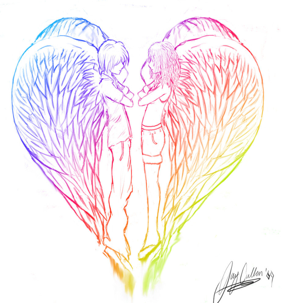 923x993 Two Hearts Become One - Two Pictures In One Drawing