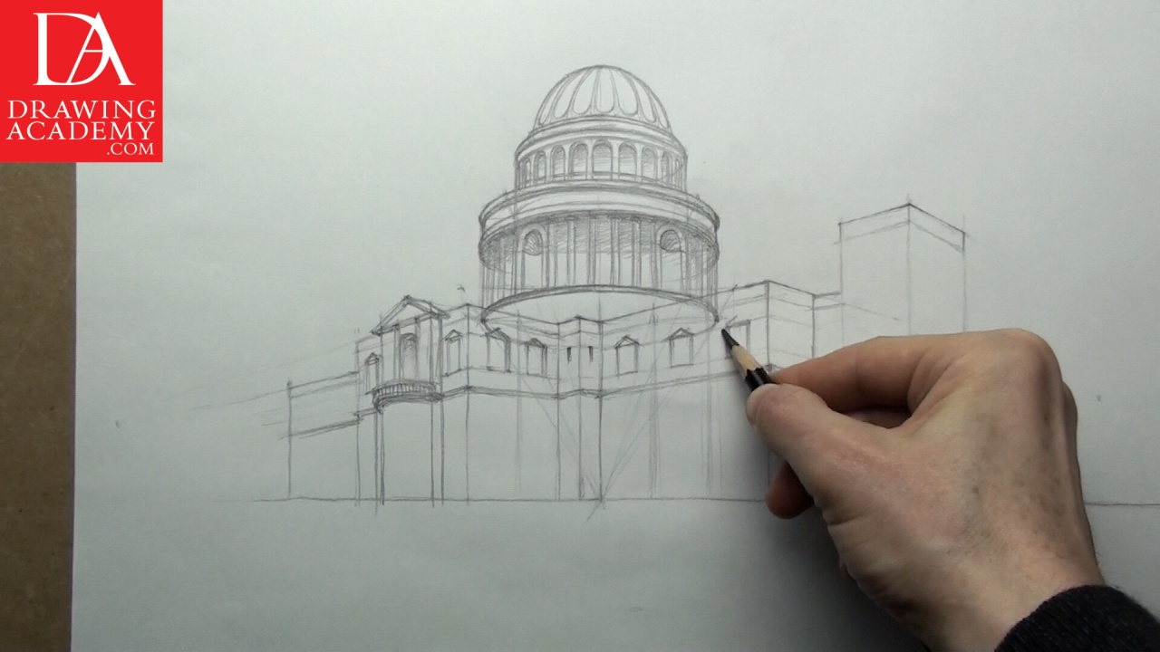 1280x720 Two Point Perspective - Two Point Perspective Building Drawing