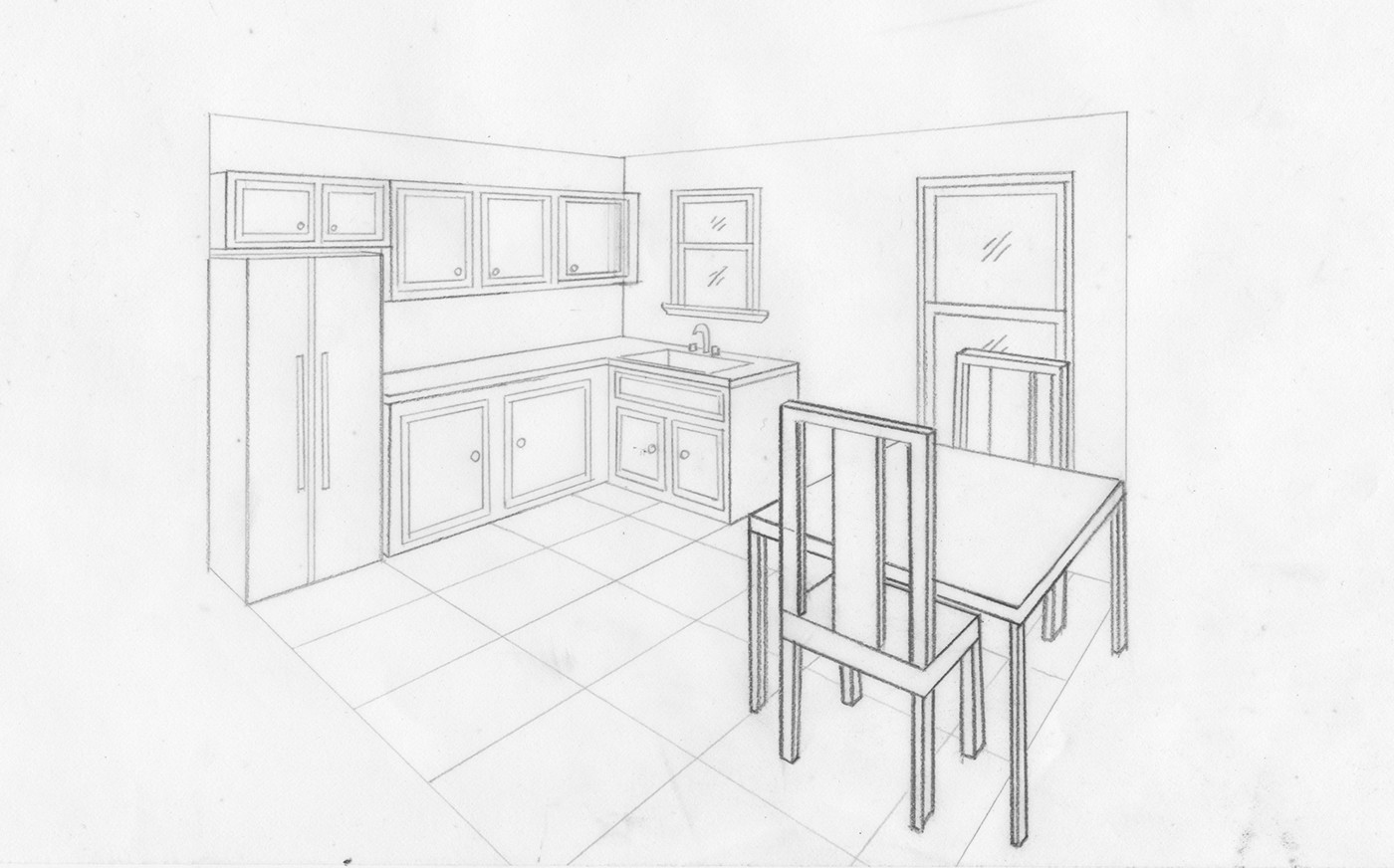1400x872 Two Point Practice On Behance - Two Point Perspective Drawing
