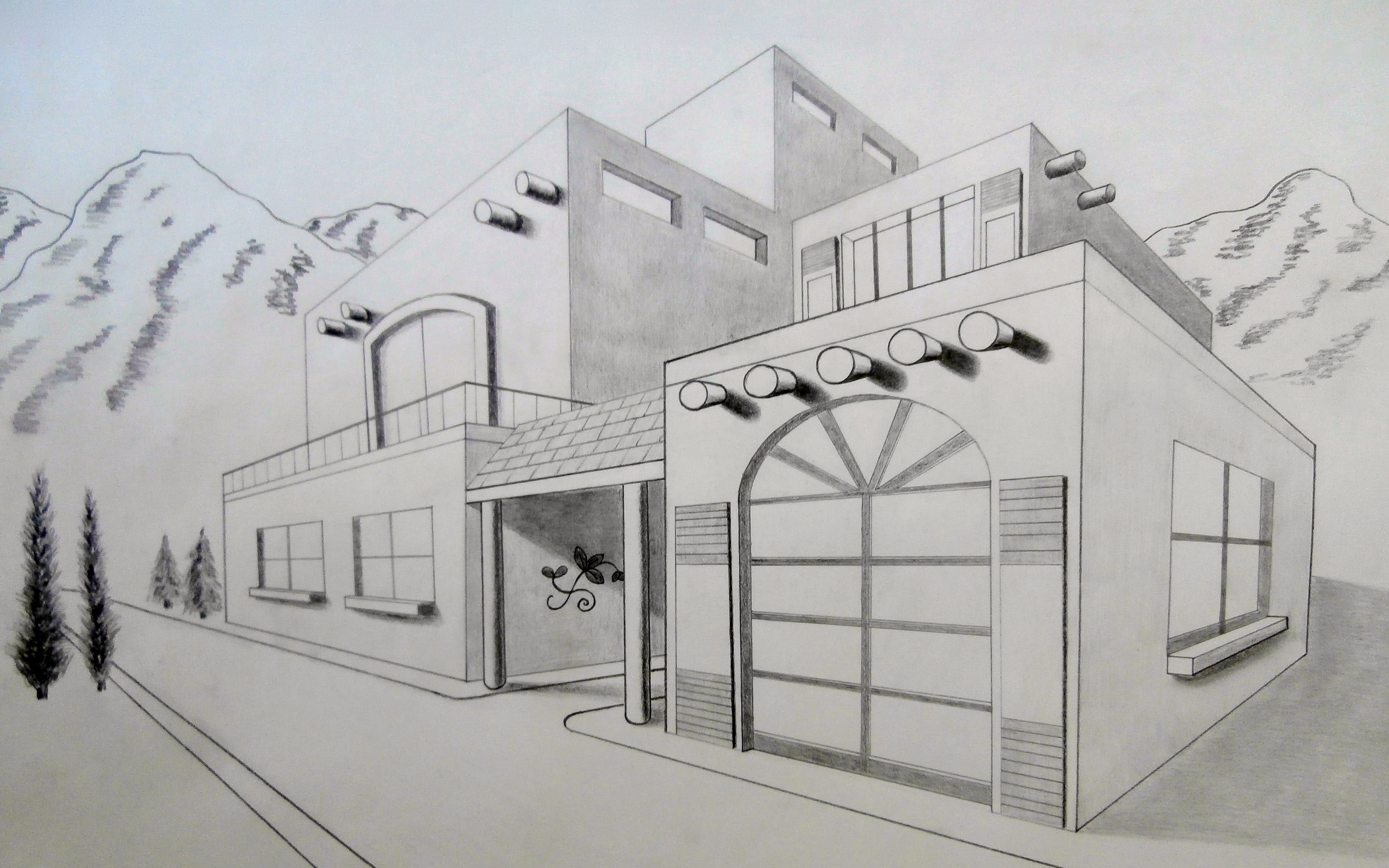 4537x2836 Two Point Perspective Drawing Byron's Drawing Sketches - Two Point Perspective Drawing