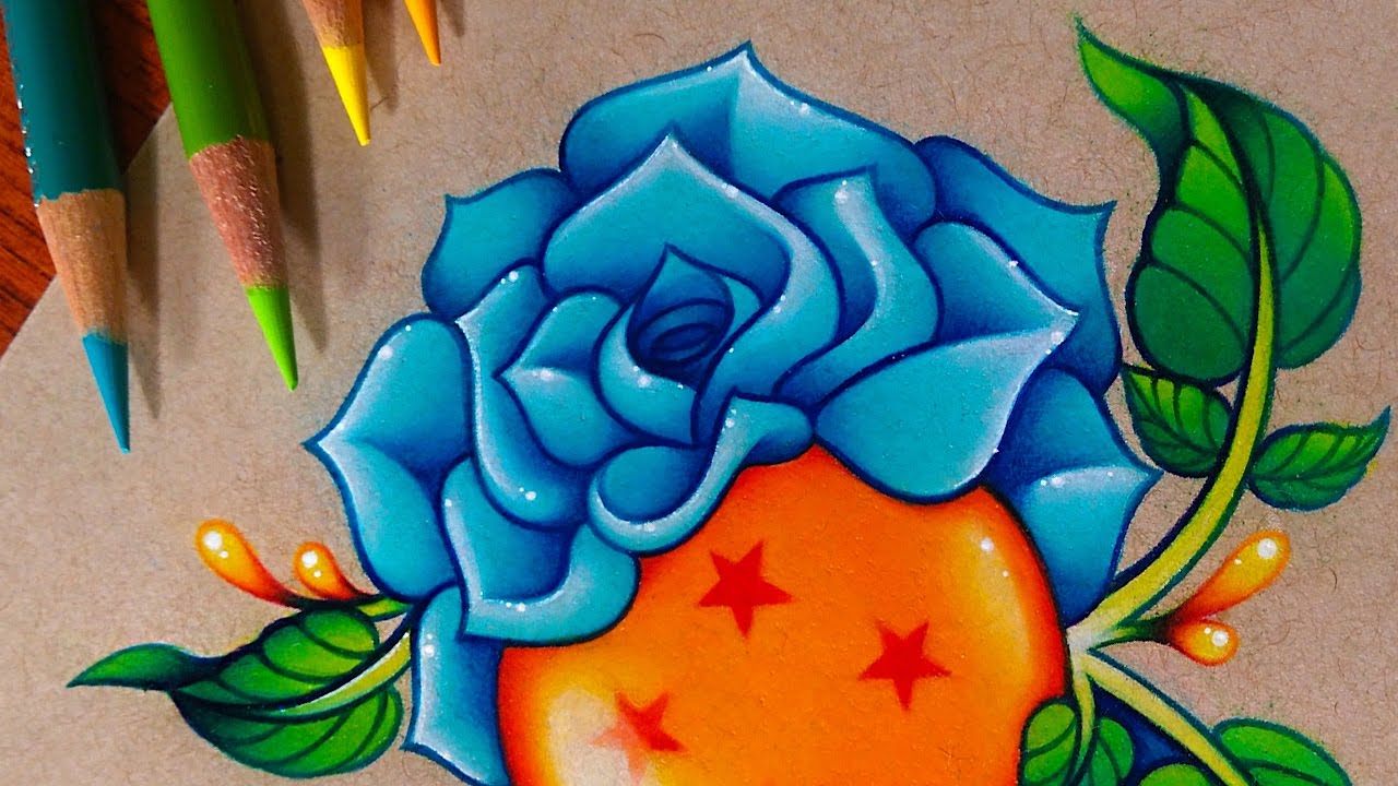 1280x720 Four Stars, Two Roses Prismacolor Speed Drawing - Two Roses Drawing